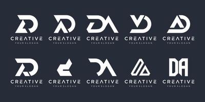 Set of abstract initial letter D, A logo design template. icons for business of fashion, sport, automotive, simple. vector