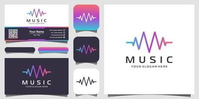 Letter M with pulse. music player element. logo template electronic music, equalizer, store, DJ music, nightclub, disco. audio wave logo concept, multimedia technology themed, abstract shape.
