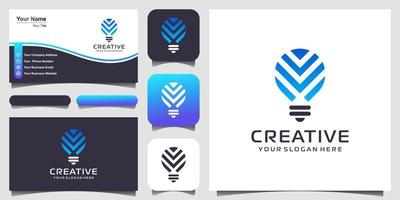 abstract bulb lamp logo and business card design . vector