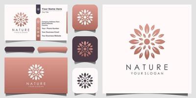 flower Logo designs Template. element rose combined with leaf sign. vector