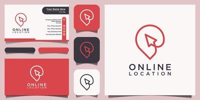 Online location Logo designs Template. cursor combined with pin maps. vector