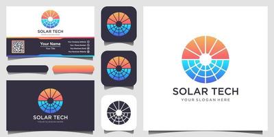 plantilla de diseño de logotipo de energía solar solar. diseños de logotipos de tecnología solar, inspiración para el diseño de logotipos de ideas y diseño de tarjetas de presentación