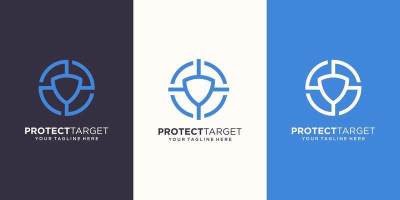 protection target Logo designs Template. symbol shield combined with target sign.