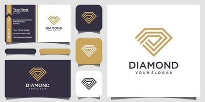 plantilla de diseño de logotipo de concepto de diamante creativo y diseño de tarjeta de visita vector