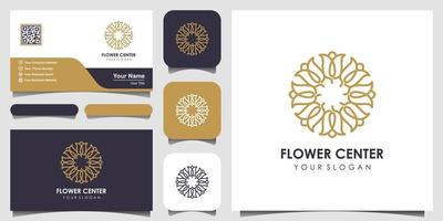 flower rose beauty with circular style. logo use cosmetics, yoga and spa logo design inspiration. set of logo and business card design vector