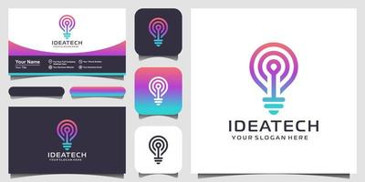 abstract creative bulb lamp logo and business card design .