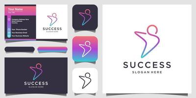 people success business logo design. vector