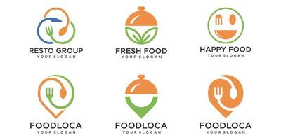 conjunto de iconos del logotipo de comida. diseño de plantilla de ilustración vectorial vector