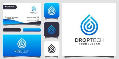 symbol water with line art style. Droplet with line art style for mobile concept and web design. set of logo and business card design vector