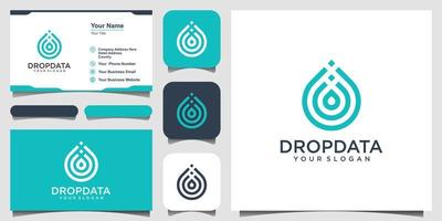 symbol water with line art style. Droplet or olive oil with line art style for mobile concept and web design. set of logo and business card design vector