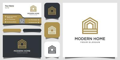 build house logo design with line art style. home build abstract For Logo and business card design vector