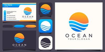 abstract Ocean logo design template. Simple and modern vector