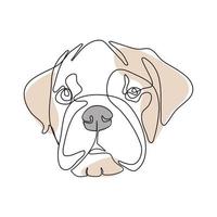 Vector illustration of english bulldog portrait