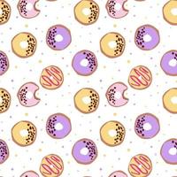 seamless pattern with glazed donuts. Bright juicy pattern on a white background vector