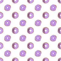 seamless pattern with glazed donuts. Bright juicy pattern on a white background vector