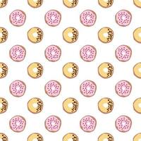 seamless pattern with glazed donuts. Bright juicy pattern on a white background vector