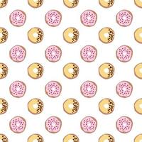 seamless pattern with glazed donuts. Bright juicy pattern on a white background vector