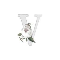 Vector illustration of a letter decorated with a bouquet of peonies