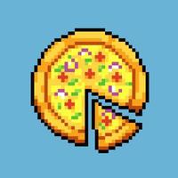 Fully editable pixel art vector illustration pizza for game development, graphic design, poster and art.