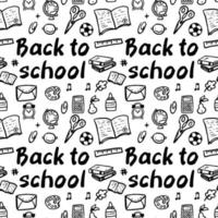 Seamless pattern of elements on the school theme vector