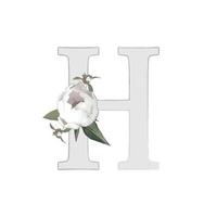 Vector illustration of a letter decorated with a bouquet of peonies