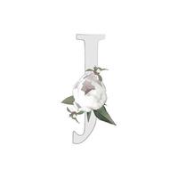 Vector illustration of a letter decorated with a bouquet of peonies