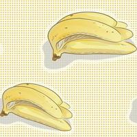 Ripe bananas seamless pattern. Hand drawn picture vector