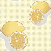 Seamless pattern of realistic lemon and half. vector