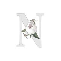 Vector illustration of a letter decorated with a bouquet of peonies