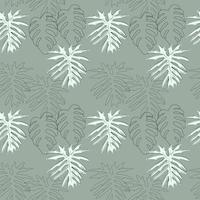 Seamless pattern of tropical leaves vector