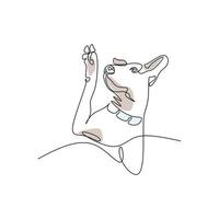 Dog vector illustration drawn in line art style