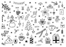 Christmas pattern in sketch style. Hand drawn illustration converted to vector. vector