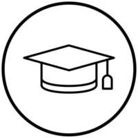 estilo de icono de sombrero de graduado vector