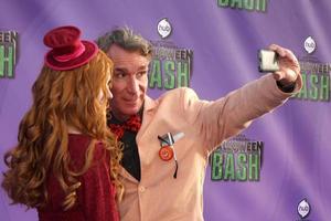 LOS ANGELES, OCT 20 -  Katherine McNamara, Bill Nye at the Hub Network First Annual Halloween Bash at Barker Hanger on October 20, 2013 in Santa Monica, CA photo