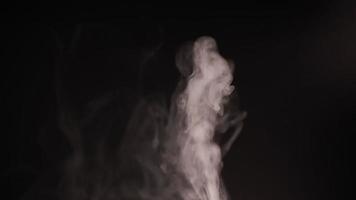 White smoke, fog, mist, vapor on a black background. video