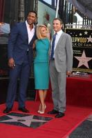 LOS ANGELES, OCT 12 -  Michael Strahan, Kelly Ripa, Michael Gelman at the Kelly Ripa Hollywood Walk of Fame Ceremony at the Hollywood Walk of Fame on October 12, 2015 in Los Angeles, CA photo
