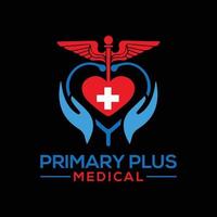 plantilla de vector de diseño de logotipo de medical plus heart center