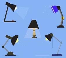 illustration of lamps with industrial and vintage models vector