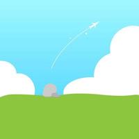 nature background view with airplane vector