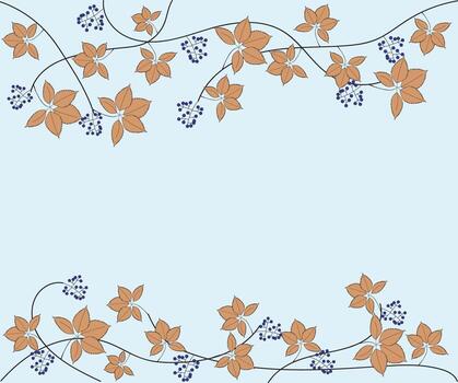 frame made of grape branches and wild grapes vector