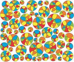 bright geometric pattern of multicolored circles vector