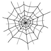 Halloween cobweb. Spiderweb. Close up. Vector illustration. Linear hand drawing in doodle style for holiday design, decor and decoration