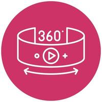 360 Degree Video Icon Style vector