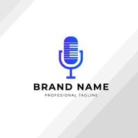 Professional music podcast logo design vector