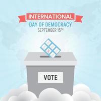 International Democracy Day September 15th with voicemail illustration on isolated background vector