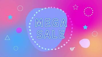 Mega Sale animation motion graphic colorful background perfect for promotion social media video