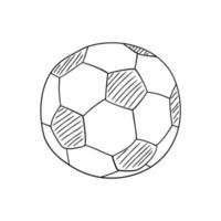 balón de fútbol icono vectorial dibujado a mano sobre fondo blanco. vector