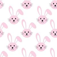Rabbit seamless pattern on white background. vector