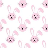 Rabbit seamless pattern on white background. vector