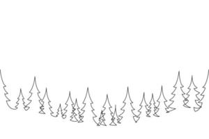 dibujo de línea continua del árbol de navidad. vector